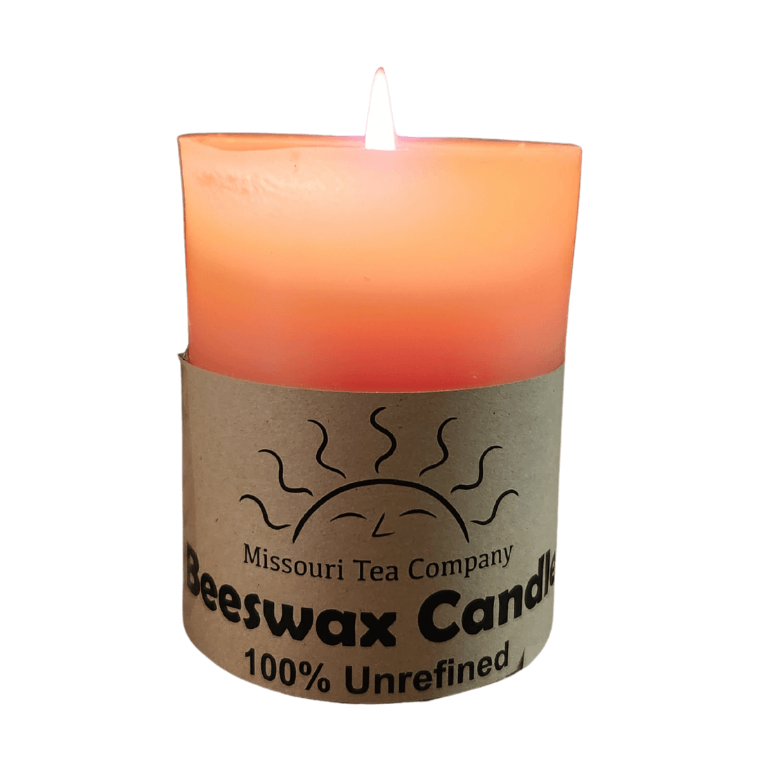 4 inch high 100% Beeswax Pillar Candle