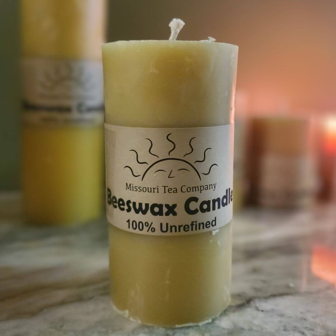 6 inch high 100% Beeswax Pillar Candle