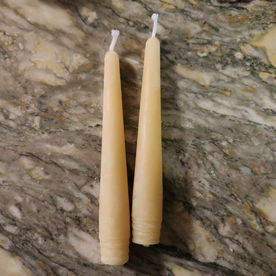 6 inch Tapers 100% Beeswax Candles (pair)