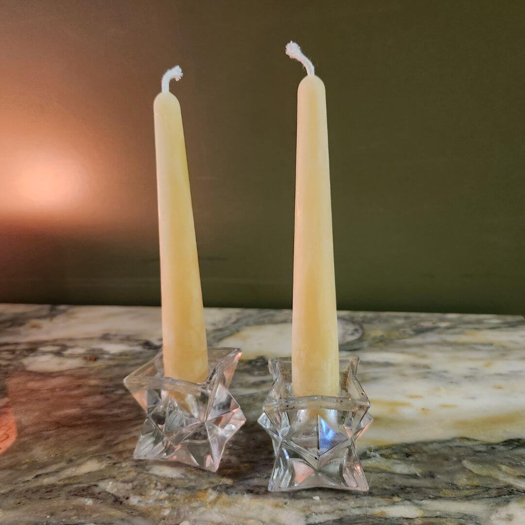 6 inch Tapers 100% Beeswax Candles (pair)