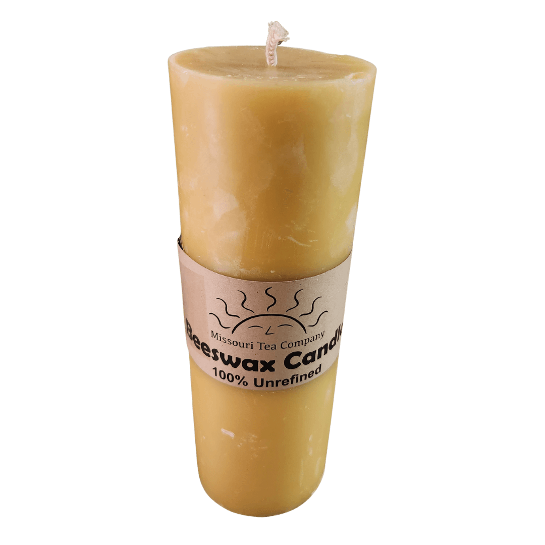 9 inch high 100% Beeswax Pillar Candle