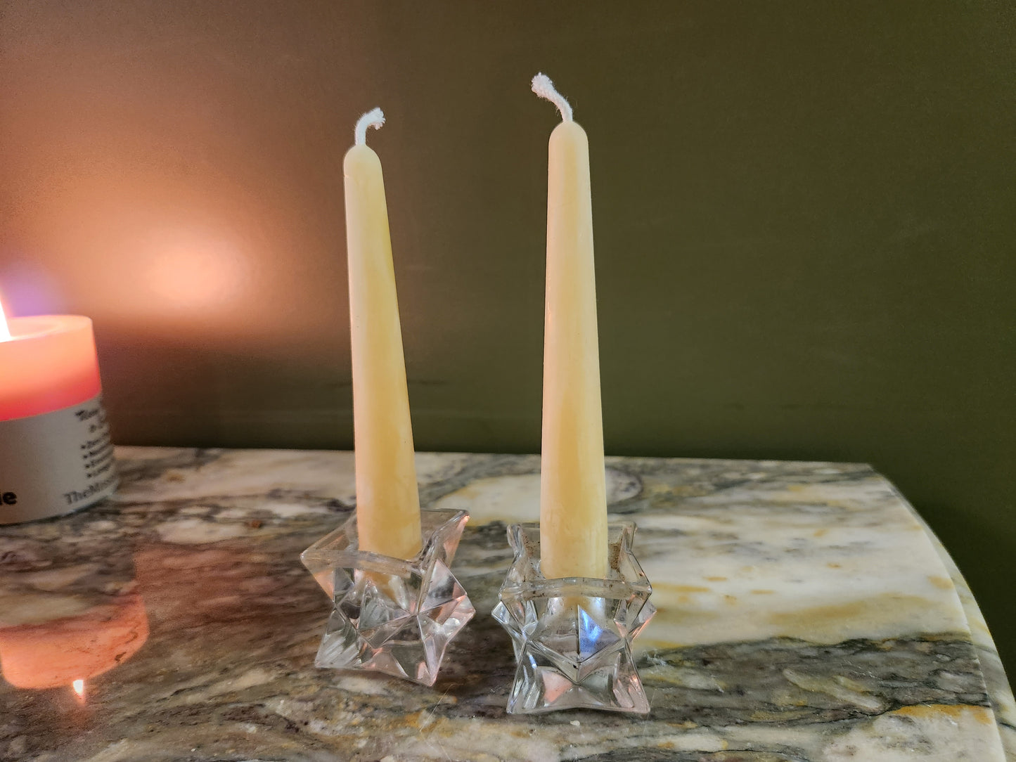 6 inch Tapers 100% Beeswax Candles (pair)