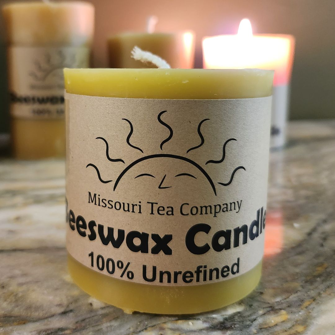 3 Inch high 100% Beeswax Pillar Candle