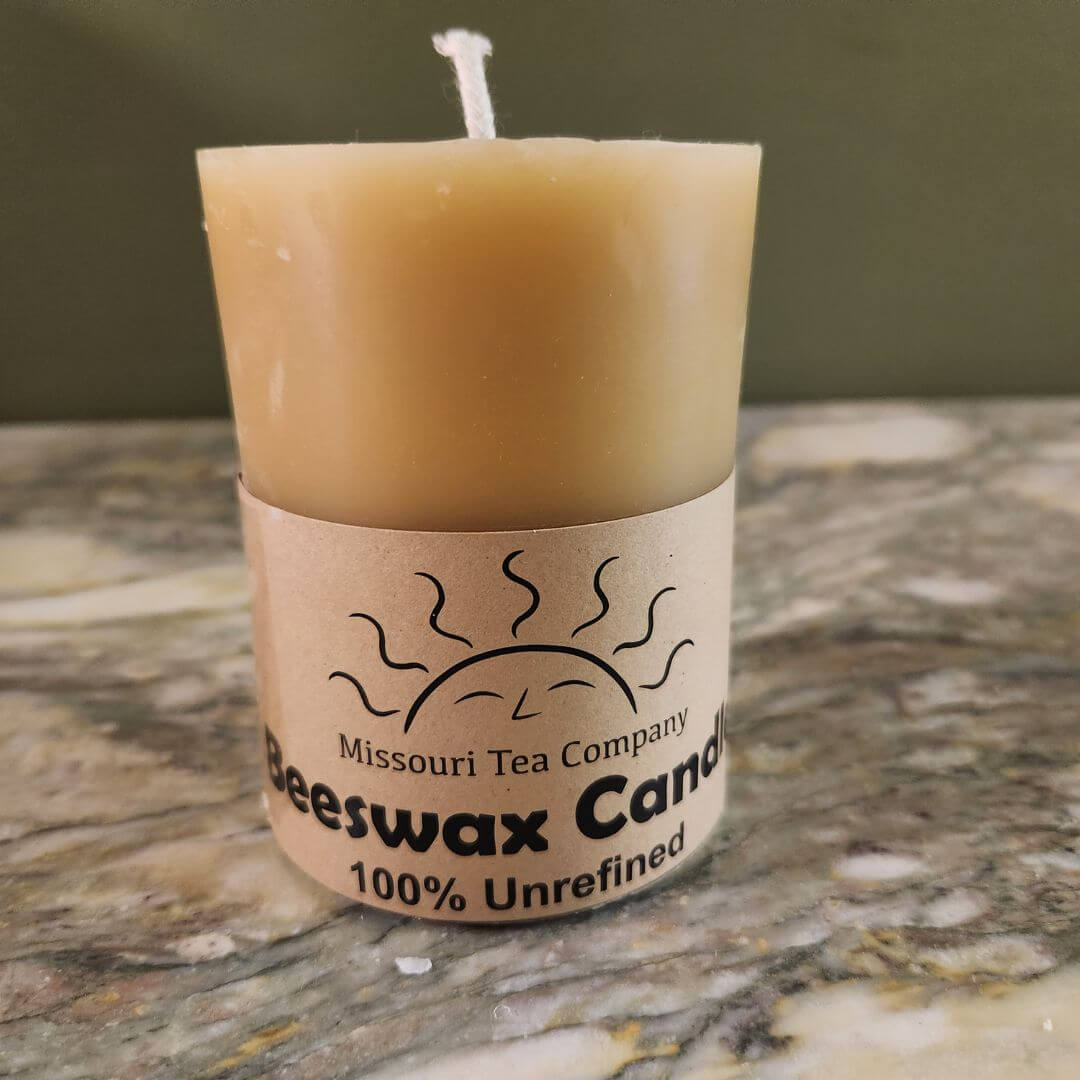 4 inch high 100% Beeswax Pillar Candle