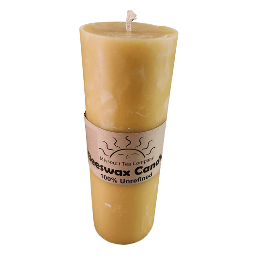 9 inch high 100% Beeswax Pillar Candle